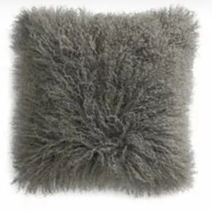 Crate & Barrel Mongolian 26” Fur Pillows (2) w/Inserts